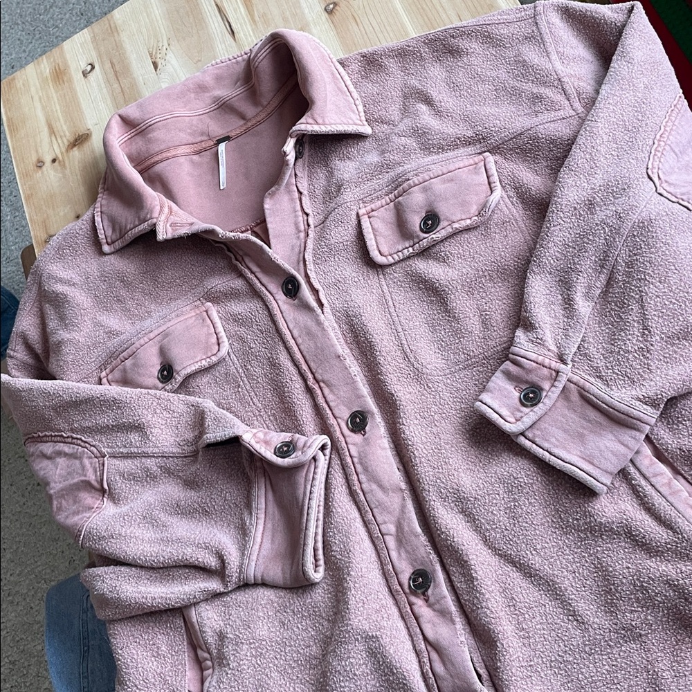 Free People Oversized Slouchy Terry Cloth Ruby Jacket - Picture 7 of 11